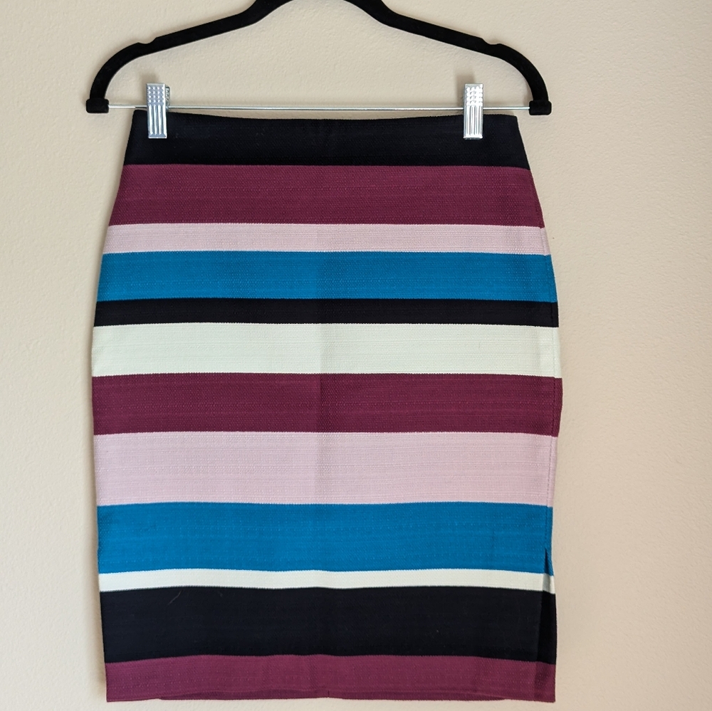 NWT Ann Taylor LOFT Multicolored Striped Skirt Size 2P